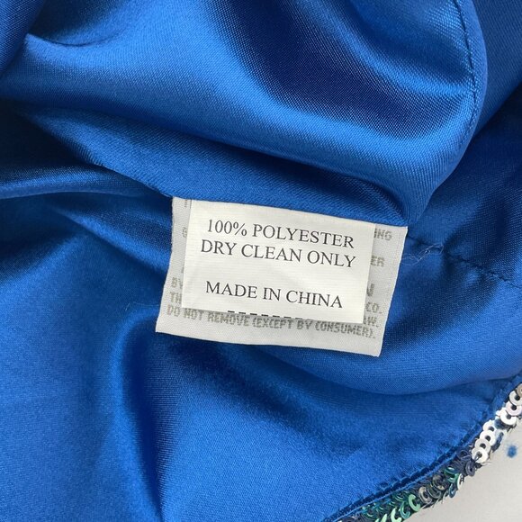 Xtreme Couture Green & Blue Wavy Sequin Mini Dress Embellished Straps 6 NWT - Picture 9 of 10